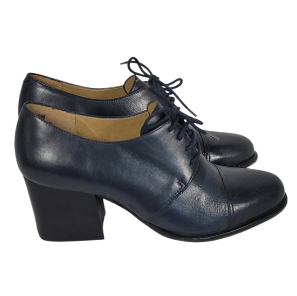 Vintage IPANEMA Oxford Laced Heel Pumps LEATHER Women's 6 BRAZIL New Deadstock